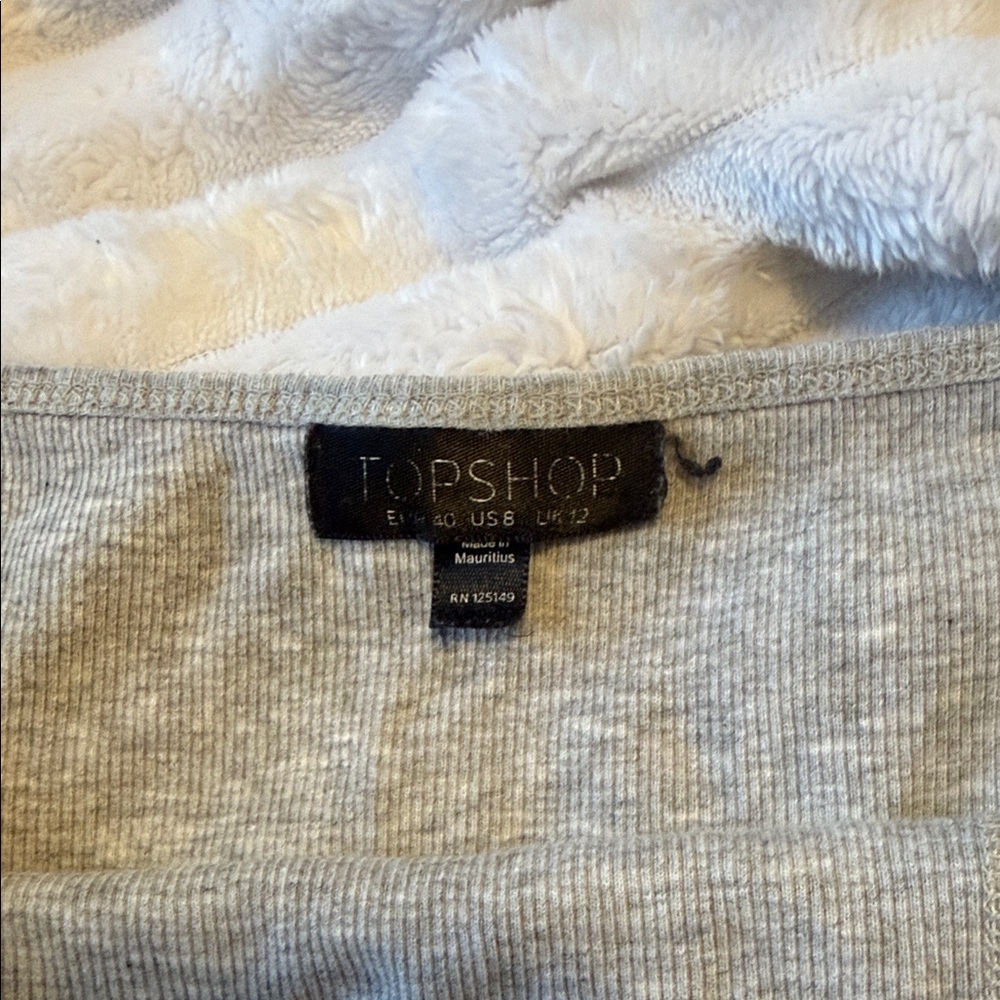 Topshop Light Gray Ribbed Camisole - Picture 2 of 3